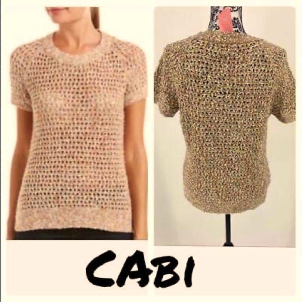 Cabi sorbet pullover shirt sleeve sweater sherbet pastel neutral. Size M